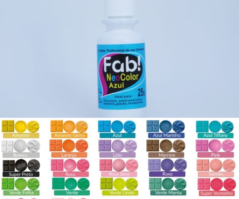 Colorante en Gel Neocolor Fab Liposoluble para chocolate 25g - Azul