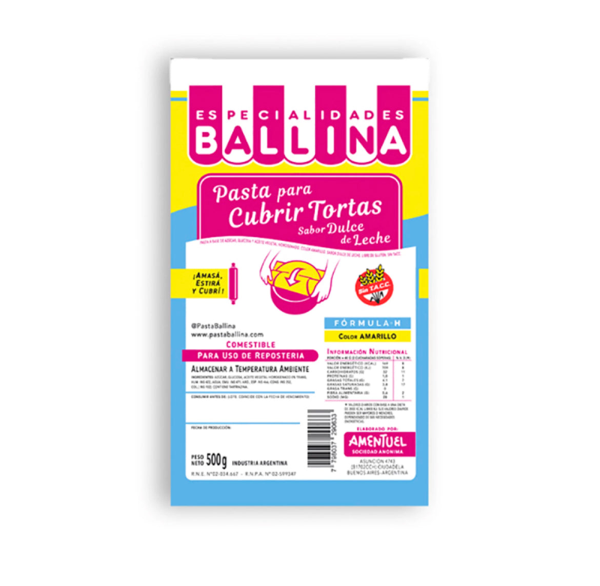 Pasta Americana Ballina 500g - Amarillo
