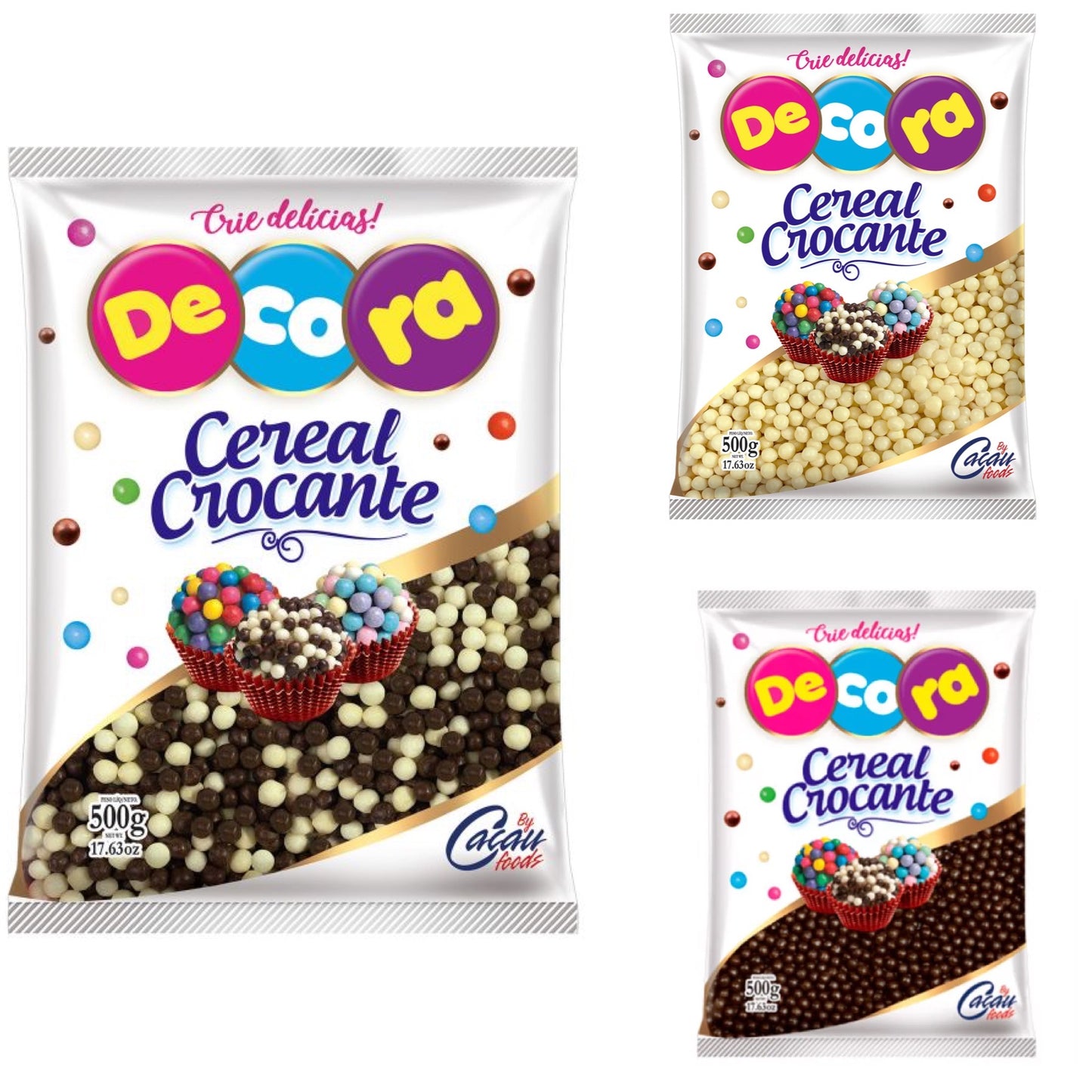 Cereales Crocantes Mini - 500g Negro y Blanco