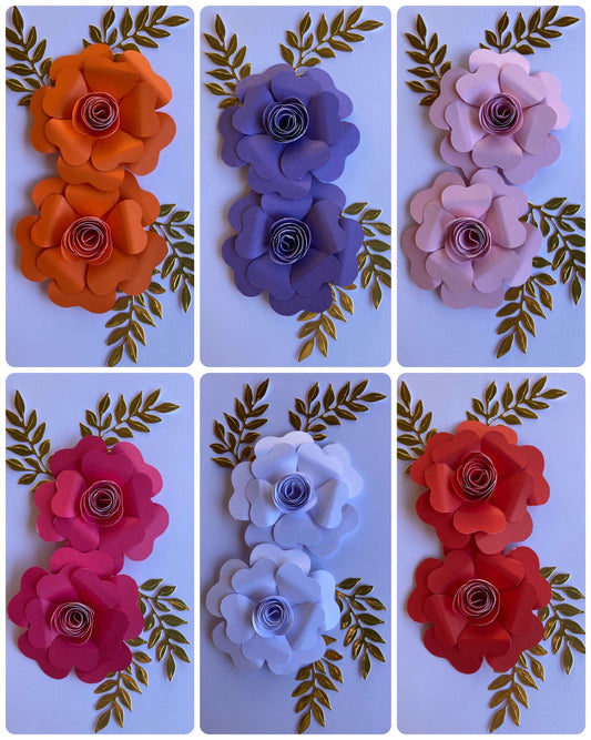 Flores Papel Rosa M 2 un. - Naranja