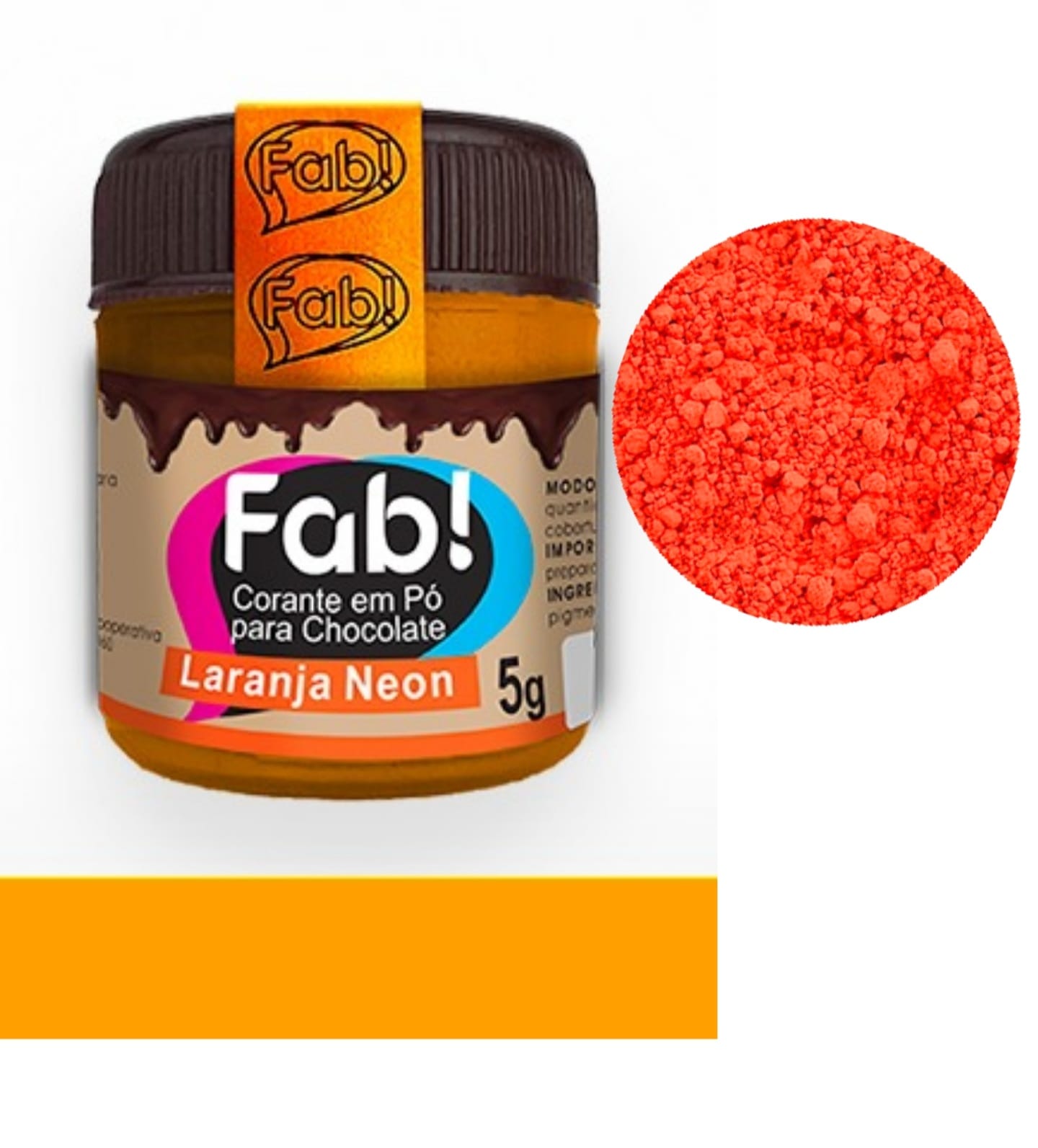 Colorante en Polvo Fab Liposoluble para chocolate 5g - Naranja Neón