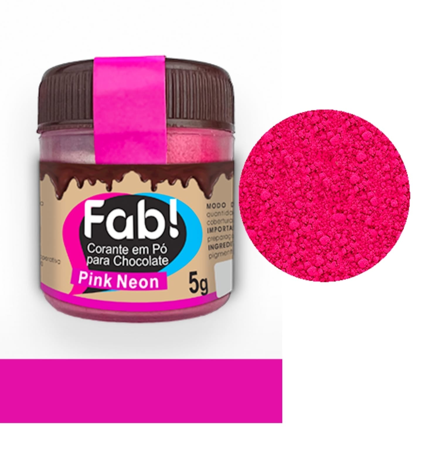 Colorante en Polvo Fab Liposoluble para chocolate 5g - Pink Neón