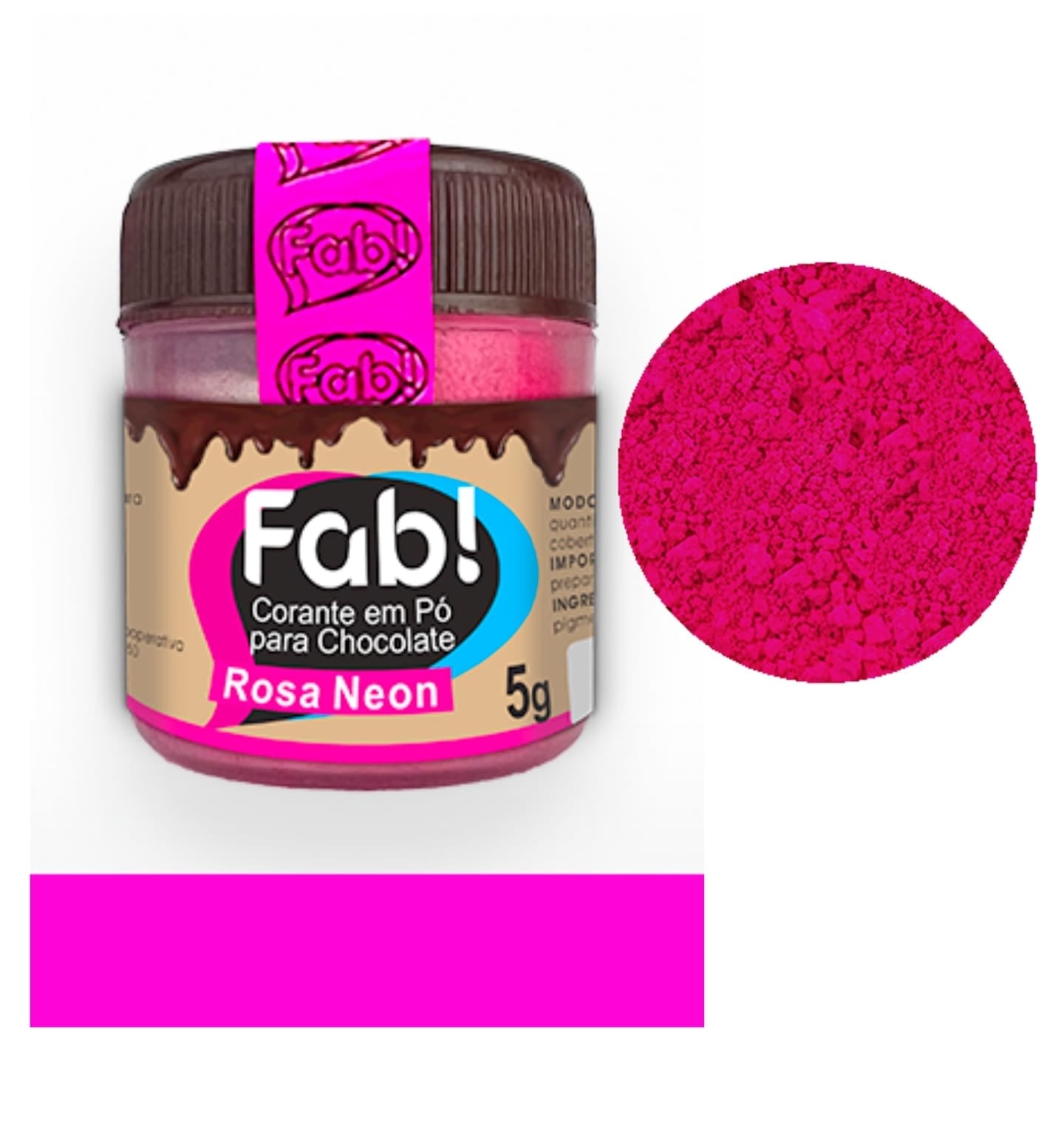 Colorante en Polvo Fab Liposoluble para chocolate 5g - Rosa Neón