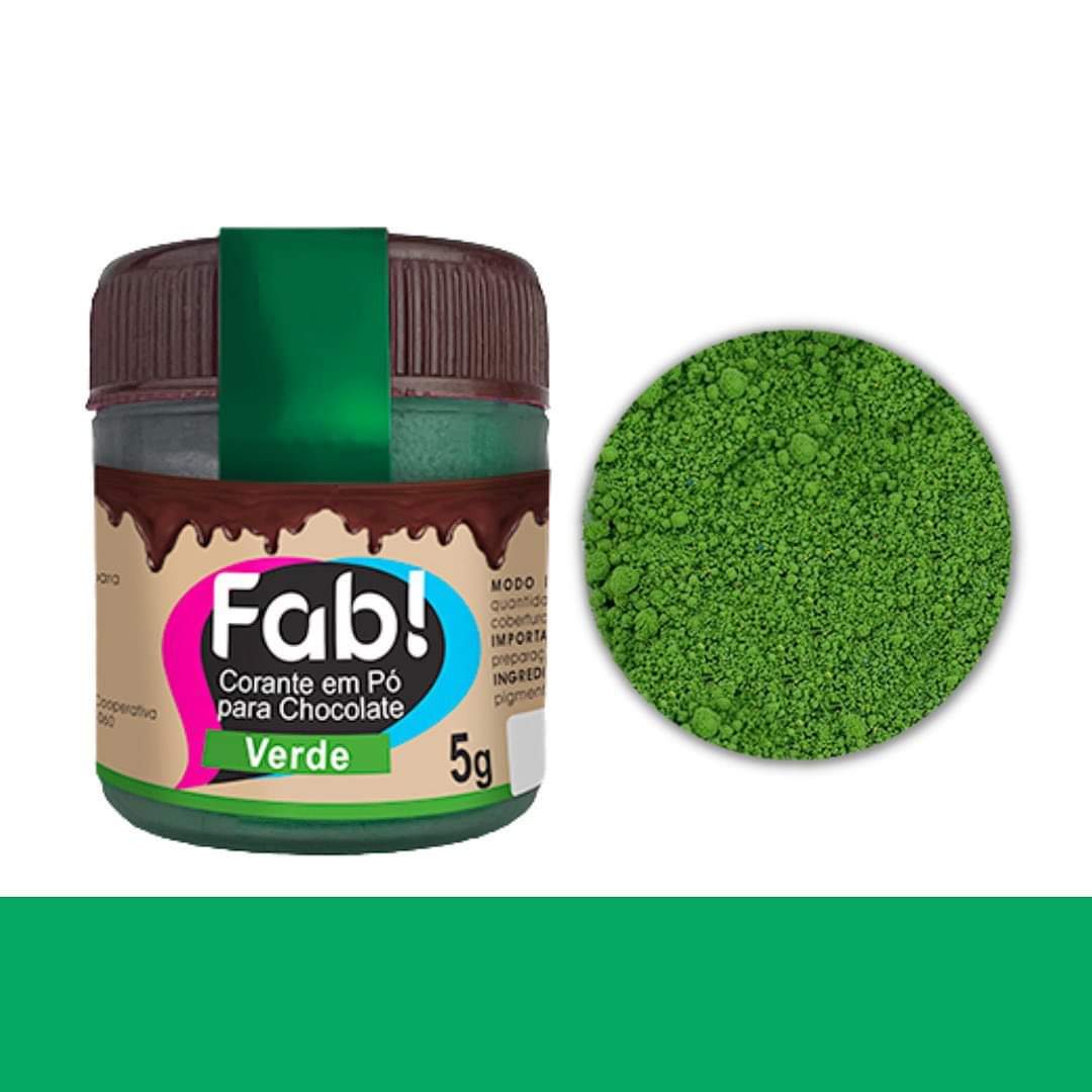 Colorante en Polvo Fab Liposoluble para chocolate 5g - Verde