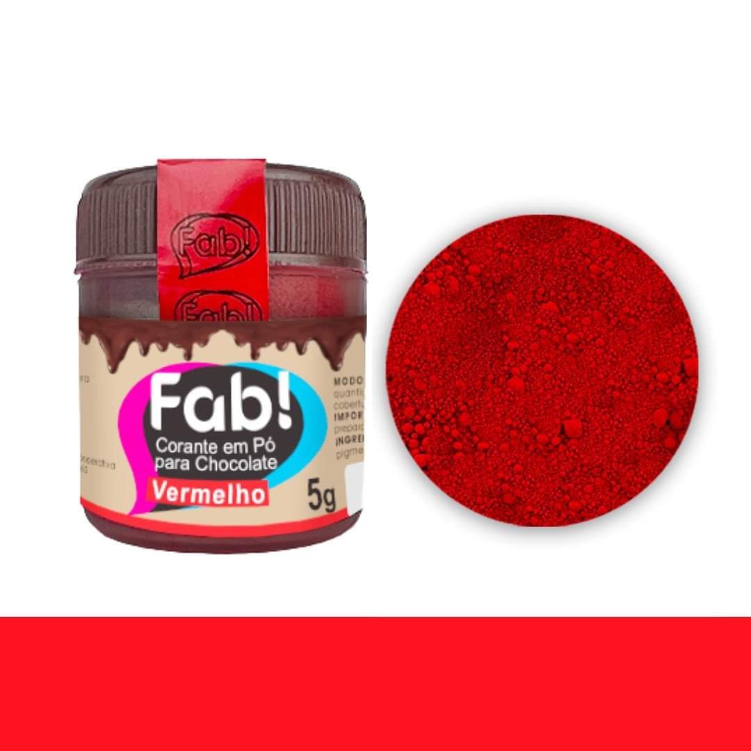 Colorante en Polvo Fab Liposoluble para chocolate 5g - Rojo