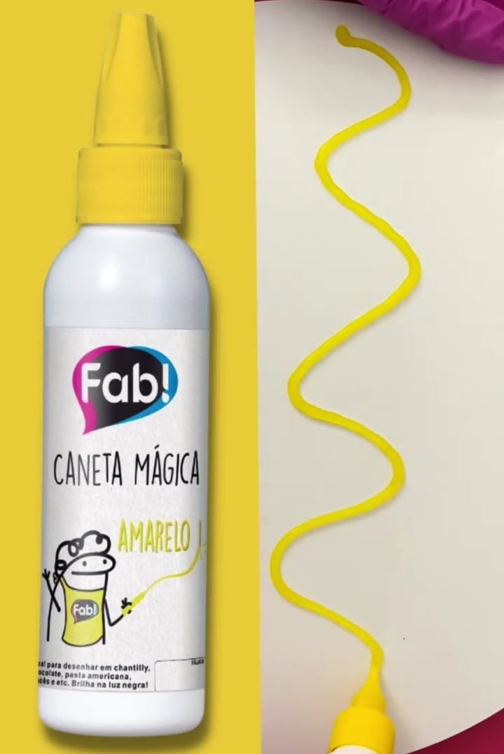 Lápiz Mágico Fab. Marcador Comestible 60g - Amarillo
