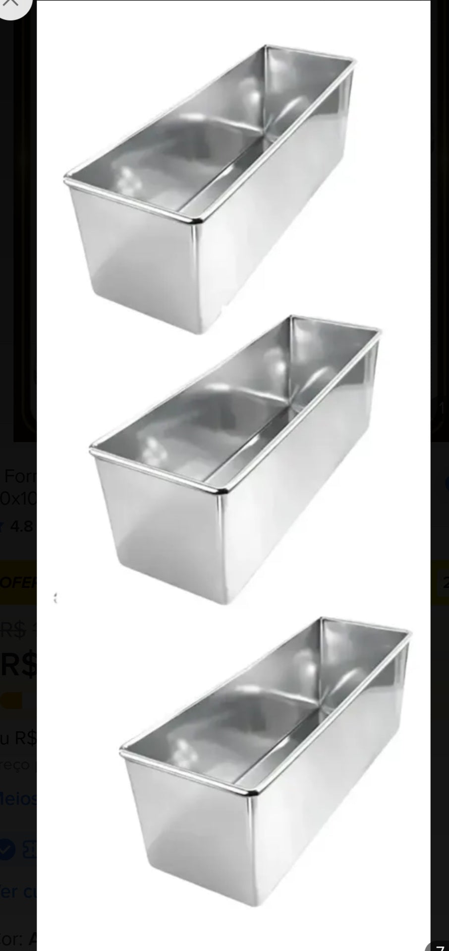 Molde Rectangular de Aluminio 30x10x10cm