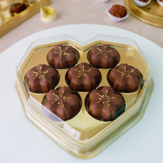 Caja Corazón para Bombones - Dorado
