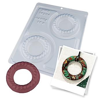 Placa Acetato y Silicona 3D - Guirnalda Navidad