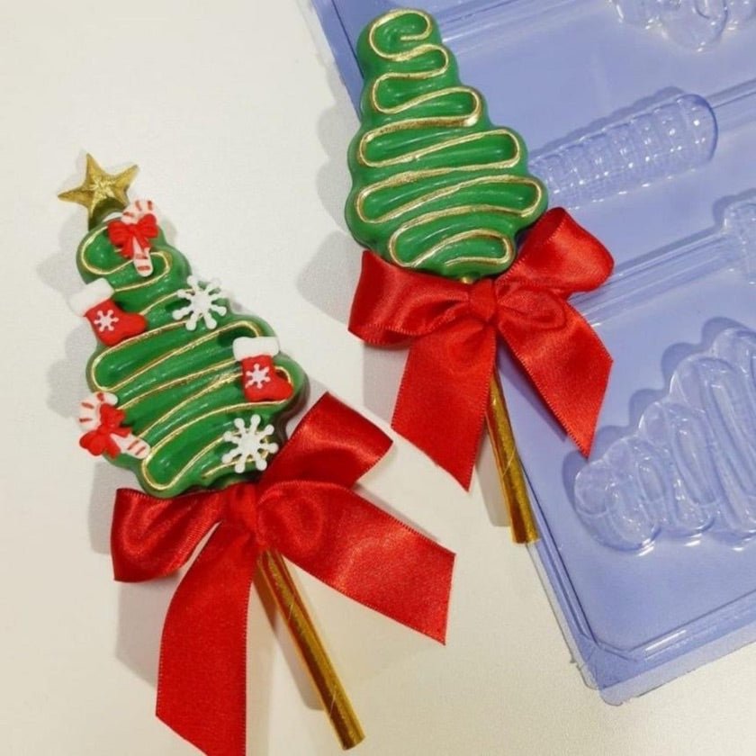 Placa Acetato Simple - Paleta árbol de Navidad