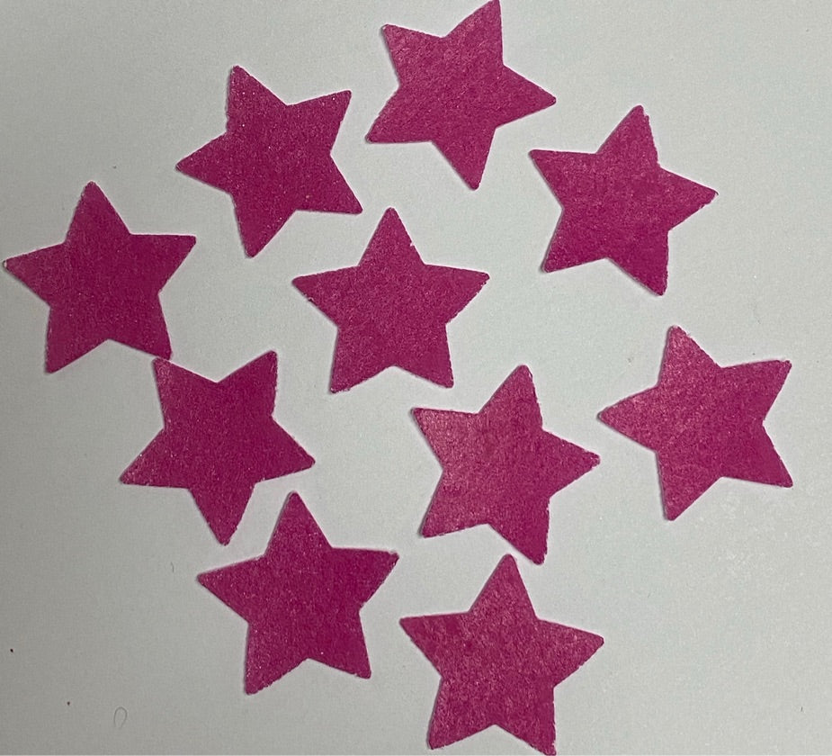 Apliques en papel de arroz Estrellas - Fucsia