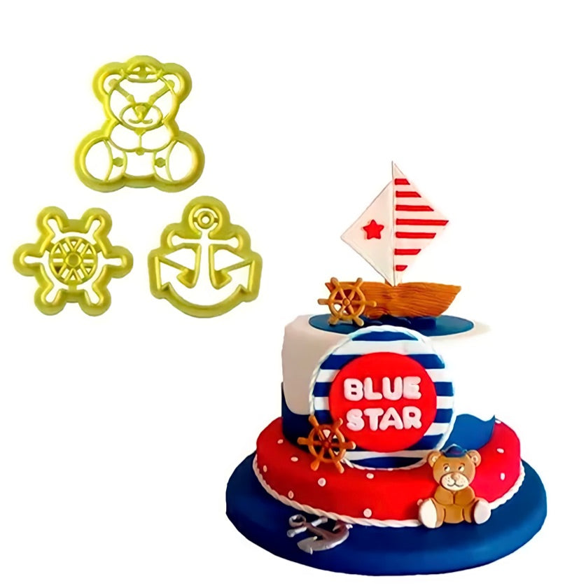 Kit Cortantes Oso Marinero 3 piezas