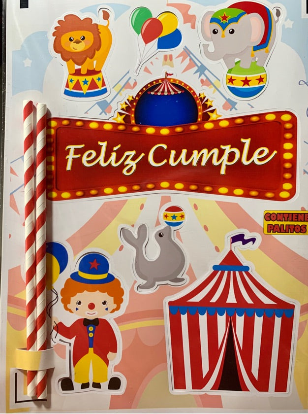 Topper para torta papel fotográfico Circo Payaso