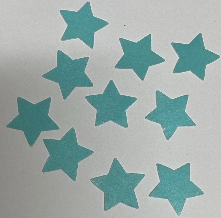 Apliques en papel de arroz Estrellas - Turquesa