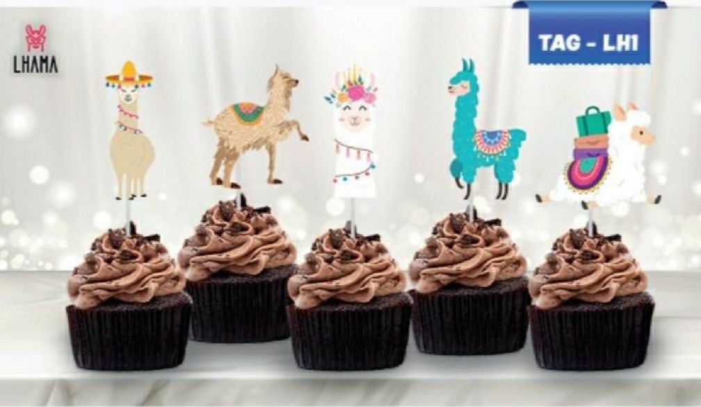Toppers para cupcakes Llama