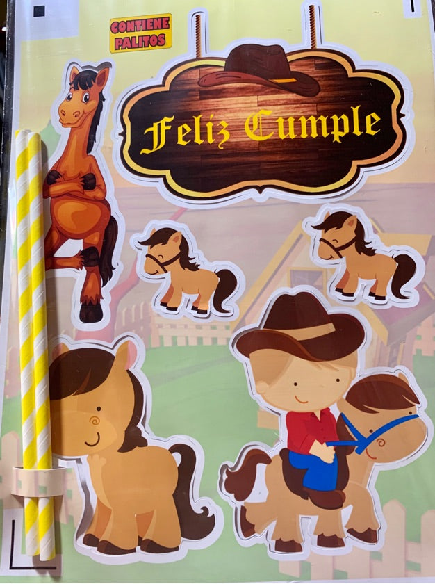Topper para torta papel fotográfico Caballos