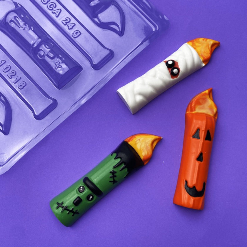 Placa Acetato 3D - Velas Fantasma Halloween