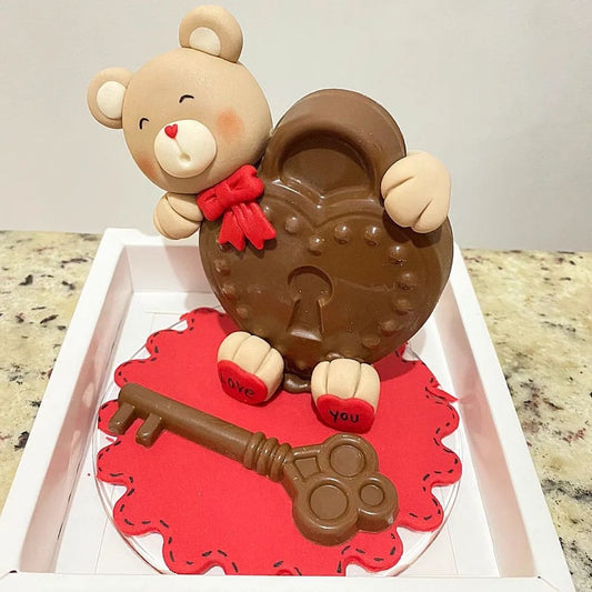 Placa Acetato 3D - Candado Corazón y Llave de Amor