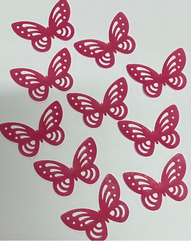 Apliques en papel de arroz Mariposas - Rojo