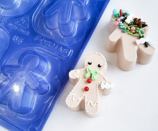Placa Acetato y Silicona 3D - Muñeco de Jengibre Navidad