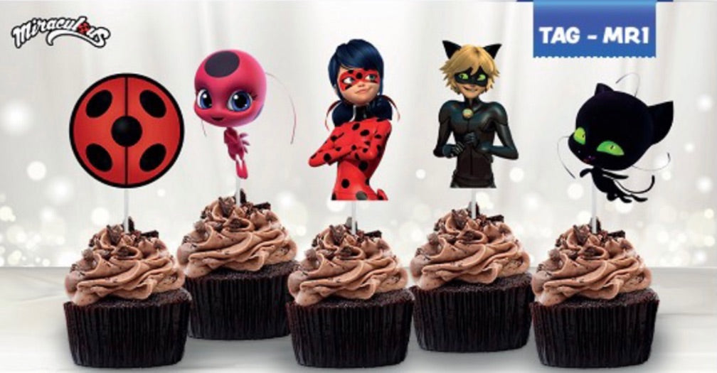 Toppers para cupcake Lady Bug