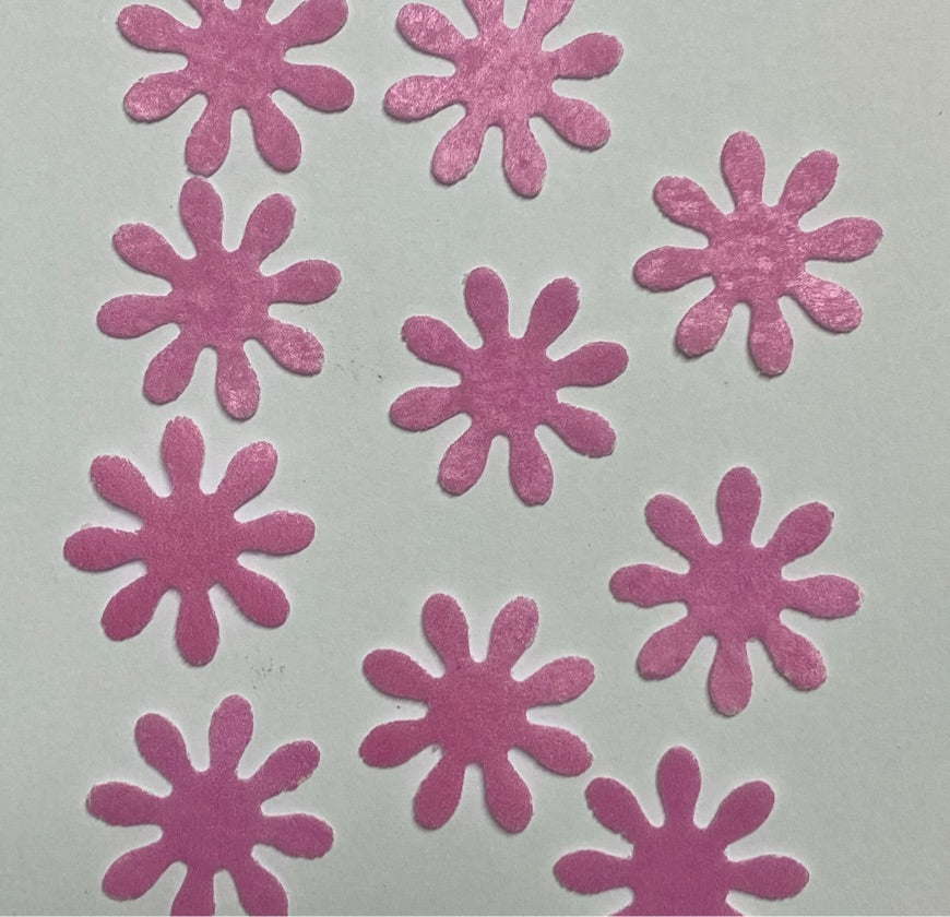 Apliques en papel de arroz Flores - Rosa Bebé