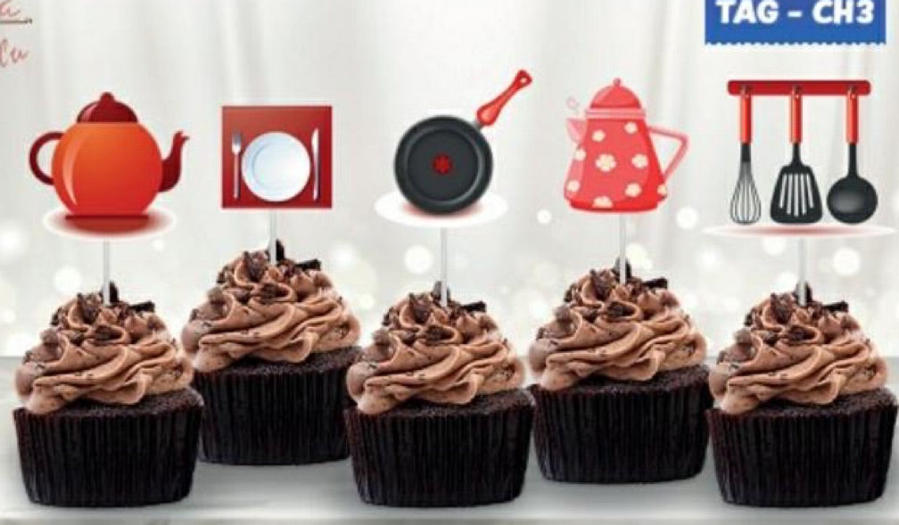 Toppers para cupcakes Té de Cocina