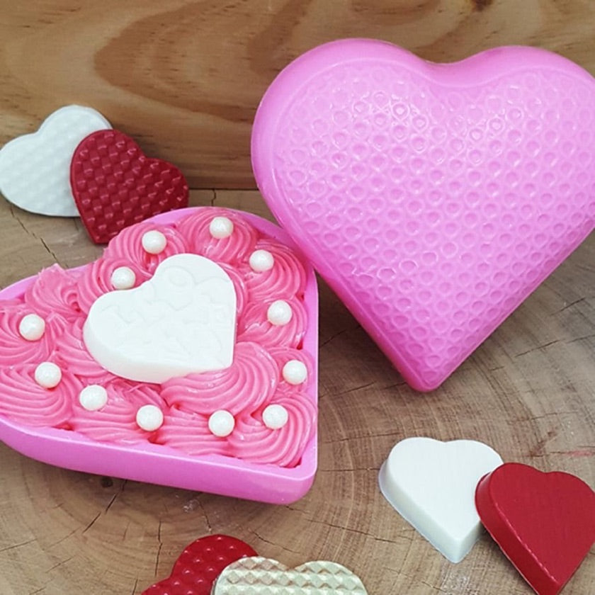 Placa Acetato 3D - Corazón Textura Gotas