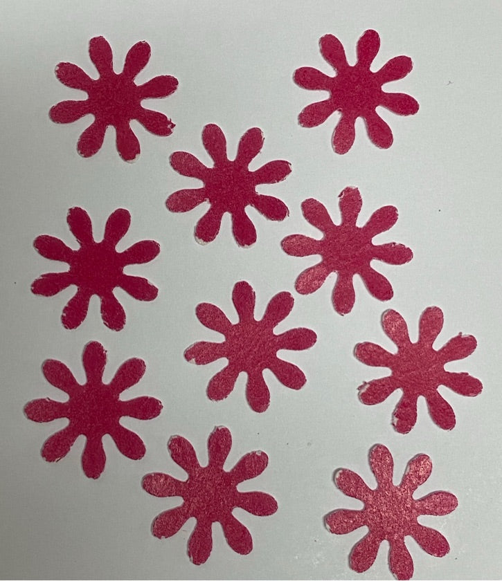 Apliques en papel de arroz Flores - Rojo