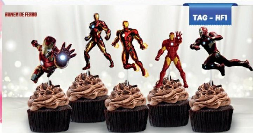 Toppers para cupcakes Iron Man