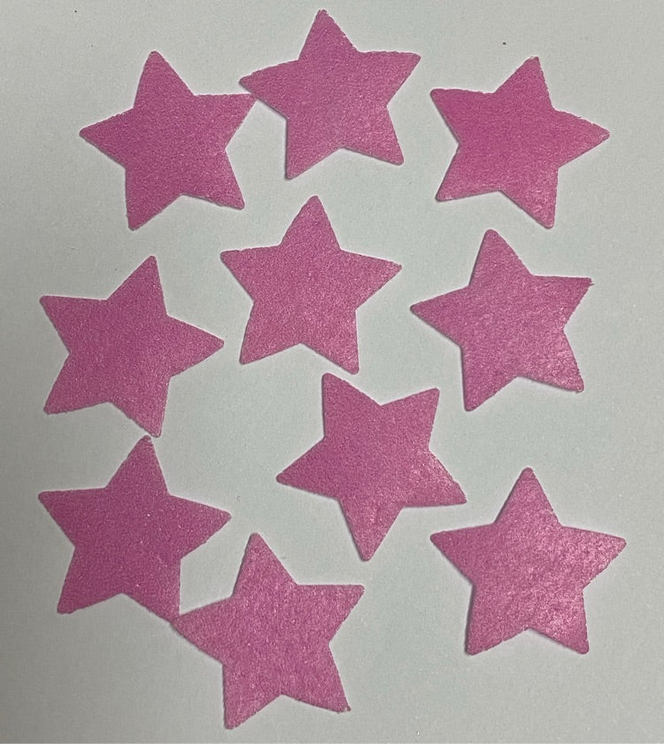 Apliques en papel de arroz Estrellas - Rosa Bebé