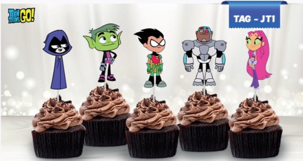 Toppers para cupcakes Jóvenes Titanes