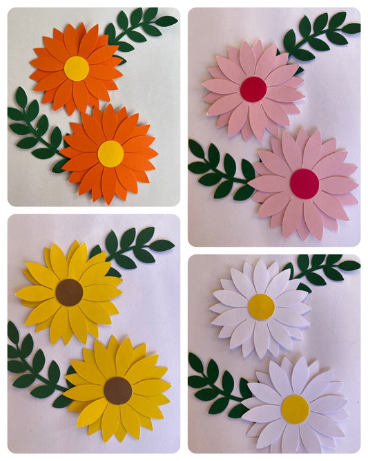 Girasoles con ramas 2un. - Blanco