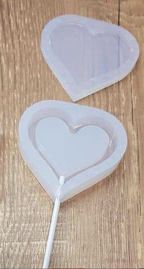 Molde paleta sonajero corazón silicona