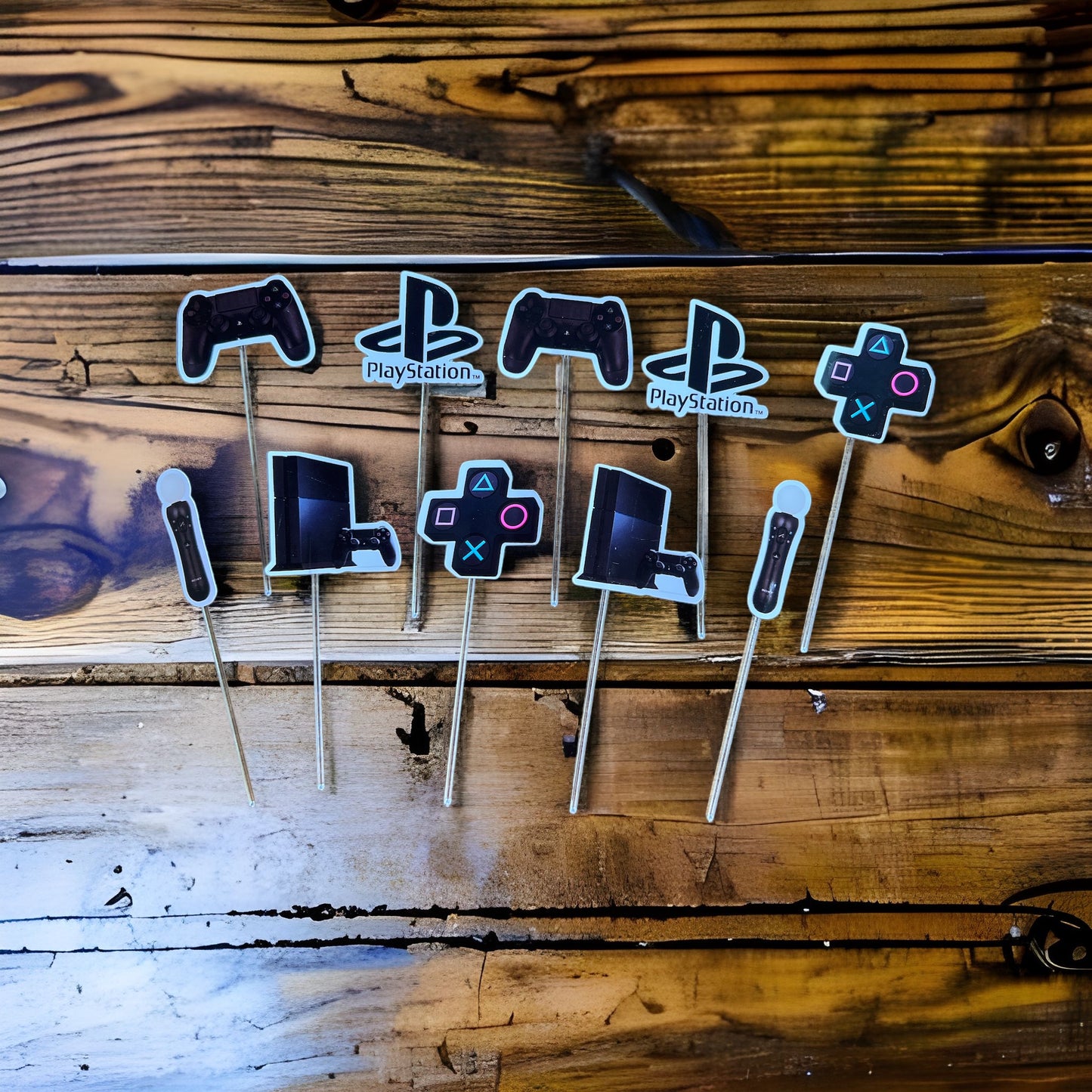 Toppers para cupcakes Play Station