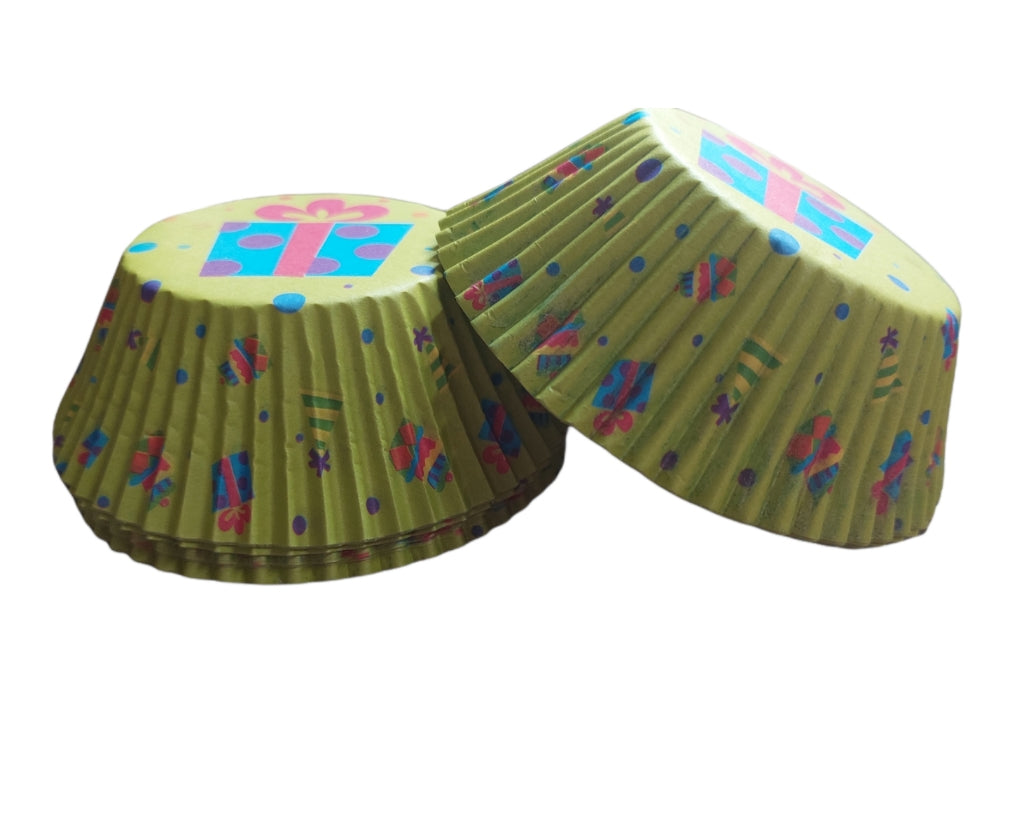 Pirotines Cupcakes Estampados - Verde c/regalos