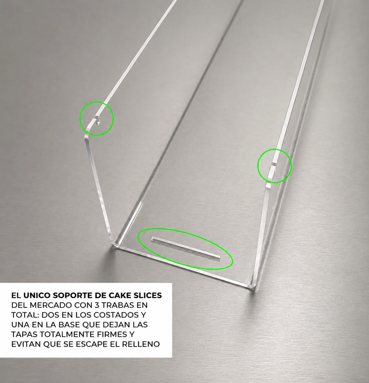 Soporte de Acrílico para Cake Slices con tapa