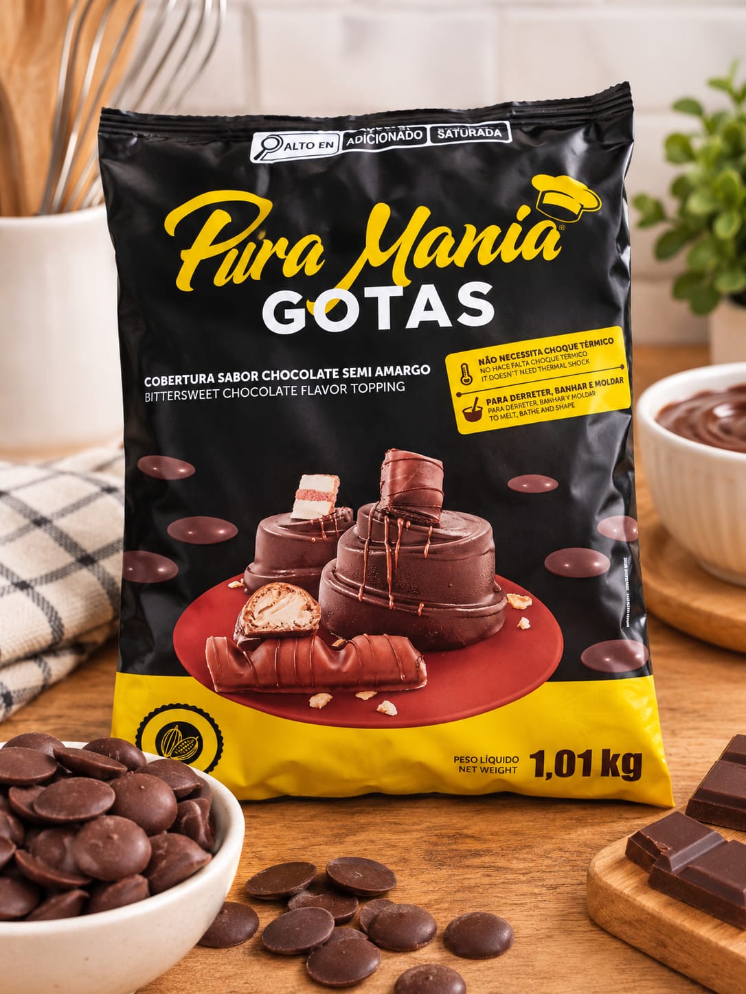 Chocolate Cobertura Pura Manía Semi Amargo 1kg
