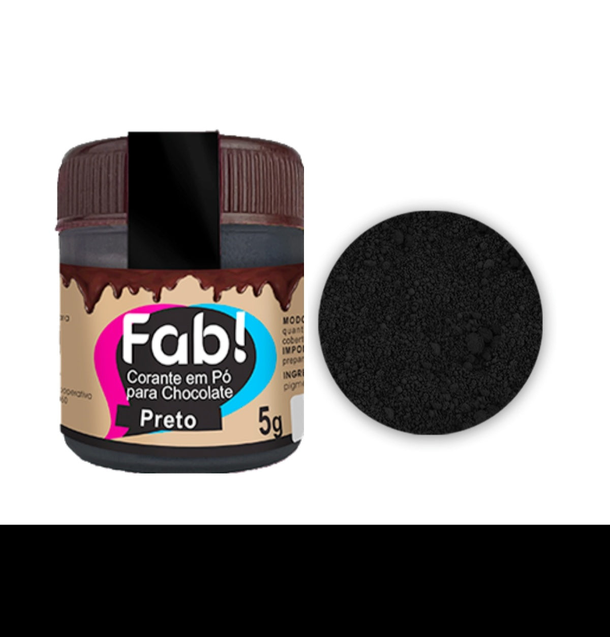 Colorante en Polvo Fab Liposoluble para chocolate 5g - Negro