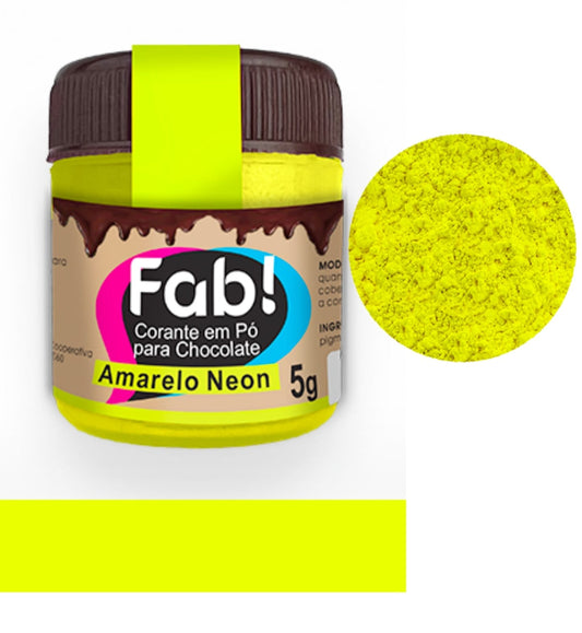 Colorante en Polvo Fab Liposoluble para chocolate AMARILLO NEÓN 5g.