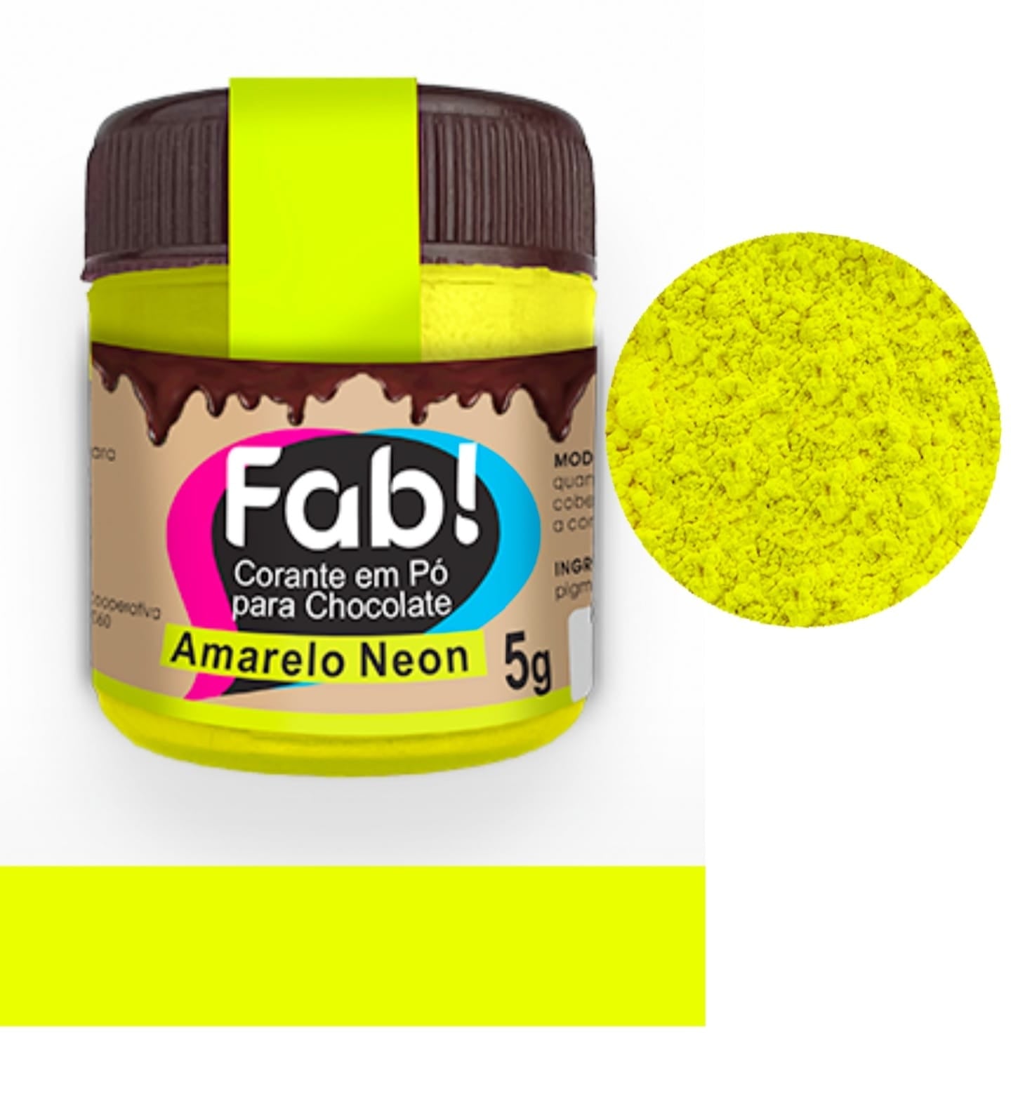 Colorante en Polvo Fab Liposoluble para chocolate 5g - Amarillo Neón