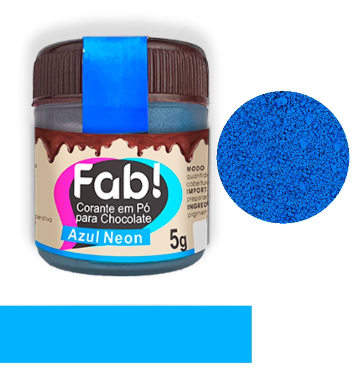 Colorante en Polvo Fab Liposoluble para chocolate 5g - Azul Neón