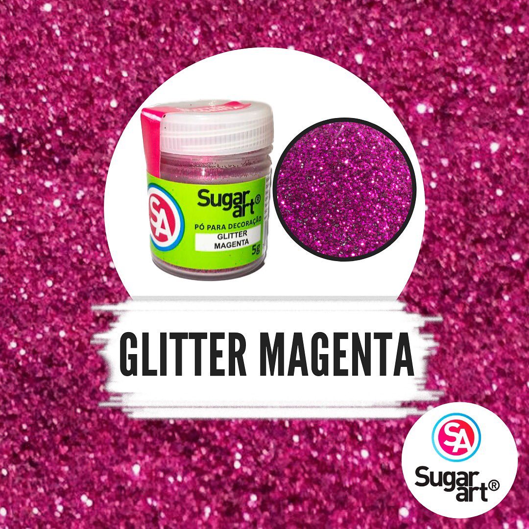 Glitter Brillantina Sugar Art MAGENTA 5g