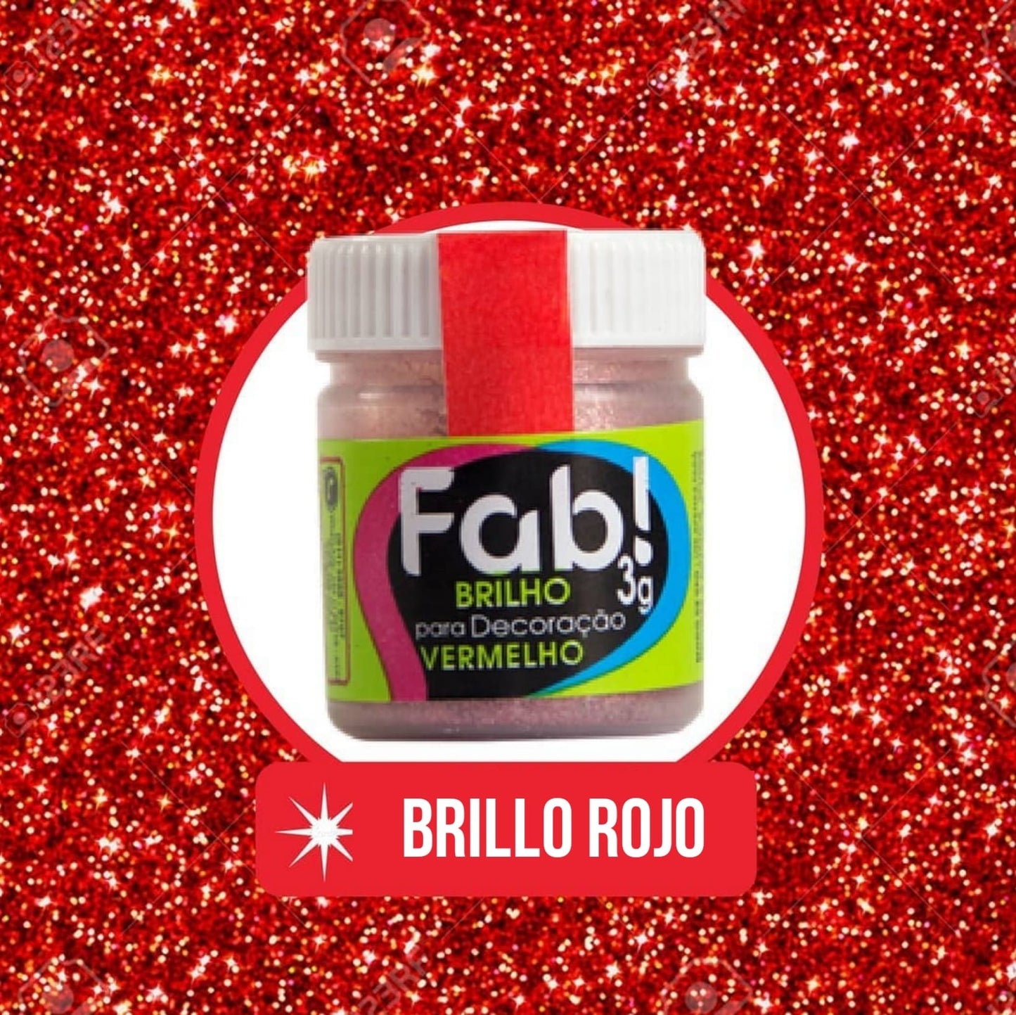 Brillo para decoración Fab 3g - Rojo