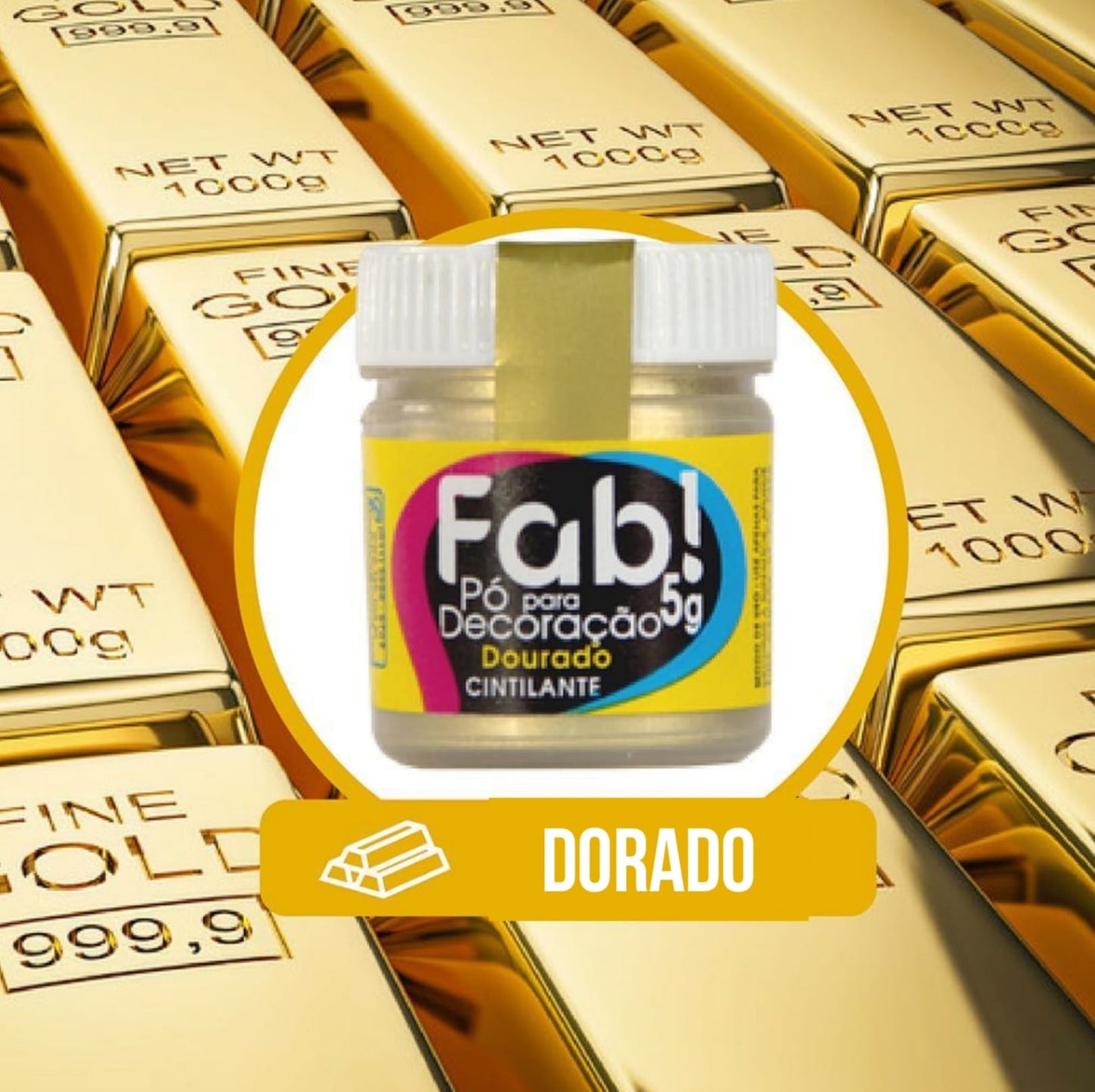 Polvo Matizador Fab 5g - Dorado Metálico