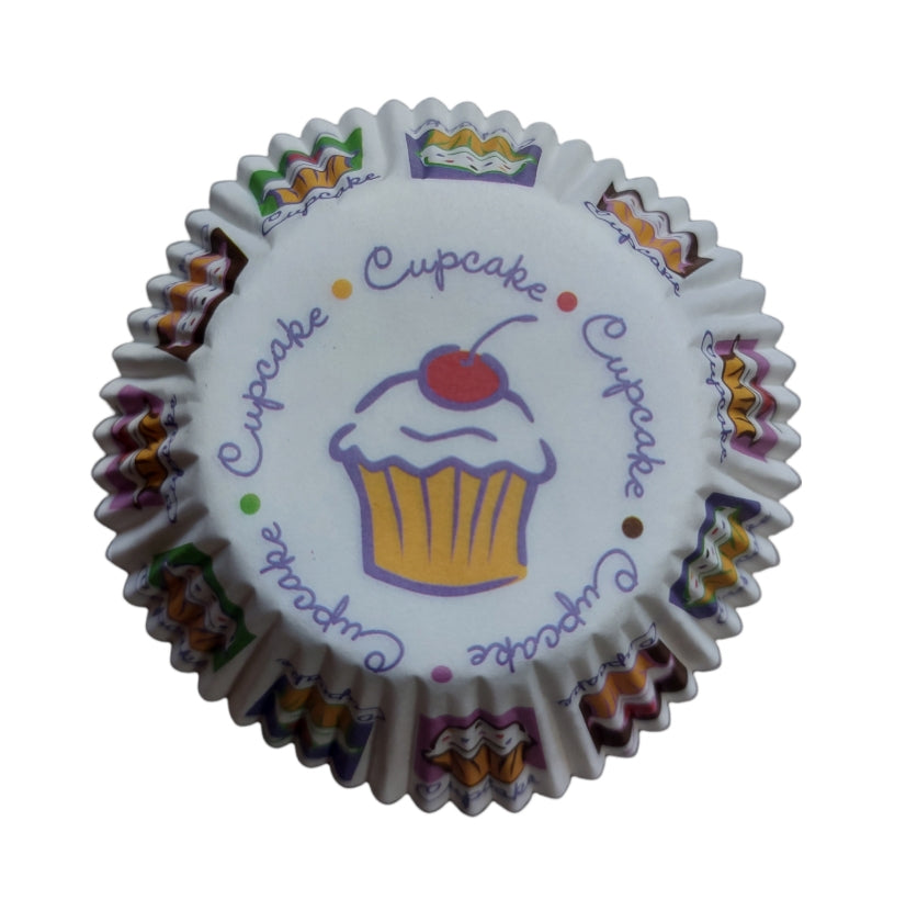 Pirotines Cupcakes Estampados - Blanco c/cupcakes