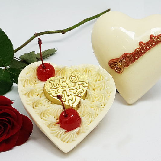Placa Acetato y Silicona 3D - Corazón Felicidades