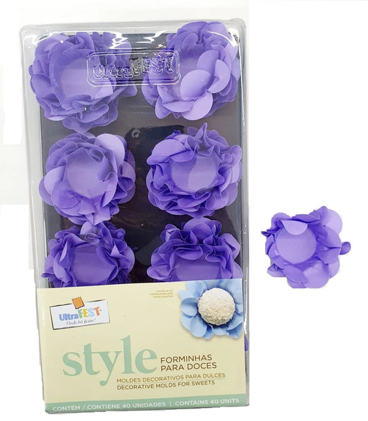 Flores Pirotines para Dulces 40 un. Lila