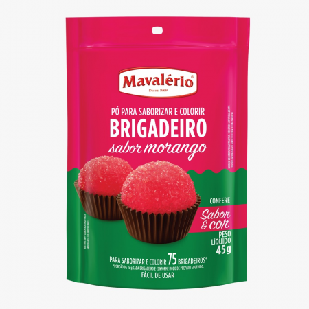 Polvo Saborizante y Colorante para Brigadeiro 45g - Frutilla