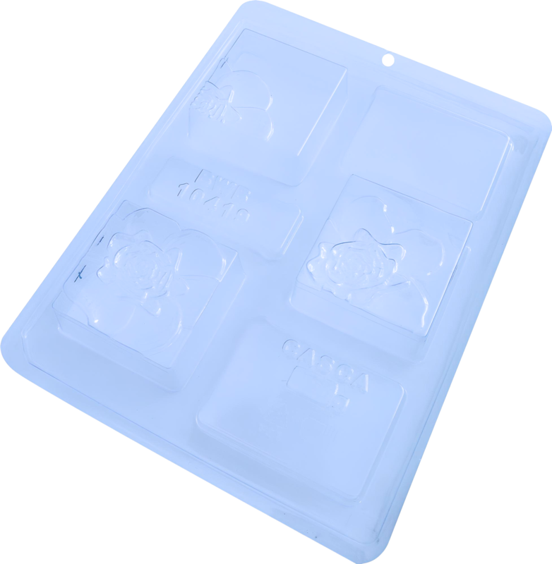 Placa Acetato y Silicona 3D - Pan de Miel Cuadrado Floral